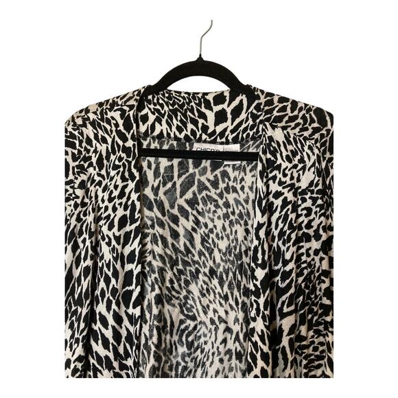 Chico's Jacket Open Front Animal Print Size 3 - Picture 4 of 8